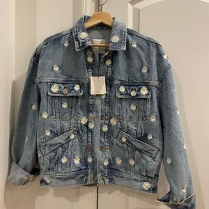 Sandro daisy denim jacket, small